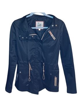 Women’s Black Anorak Jacket with Drawstring Waist